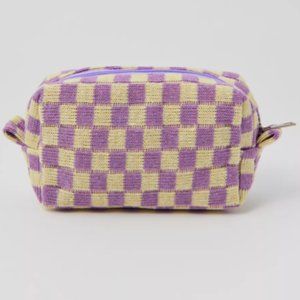 *** Retro Purple Checkered Pouch